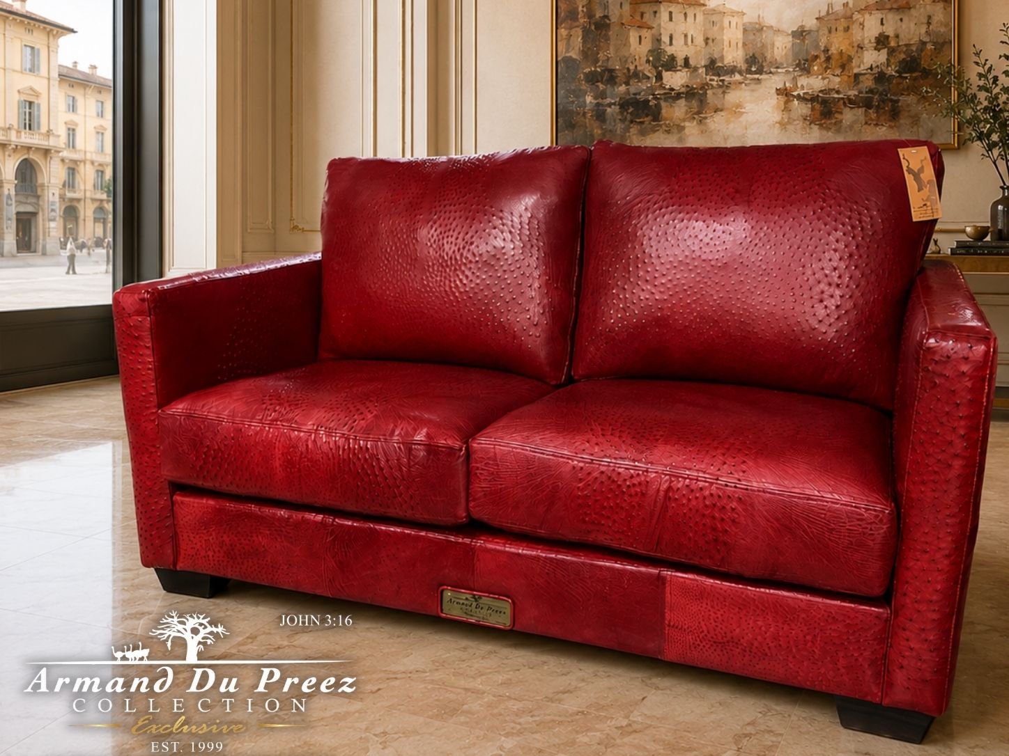 Modern Ostrich Leather Couch